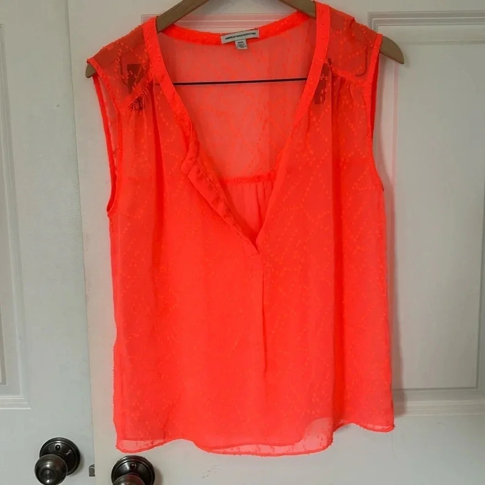 American Eagle Outfitters Neon Orange shirt, size medium sleeveless Blouse